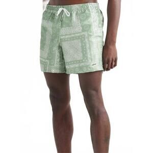 NEW BATHER paisley lined swim trunks in green/white